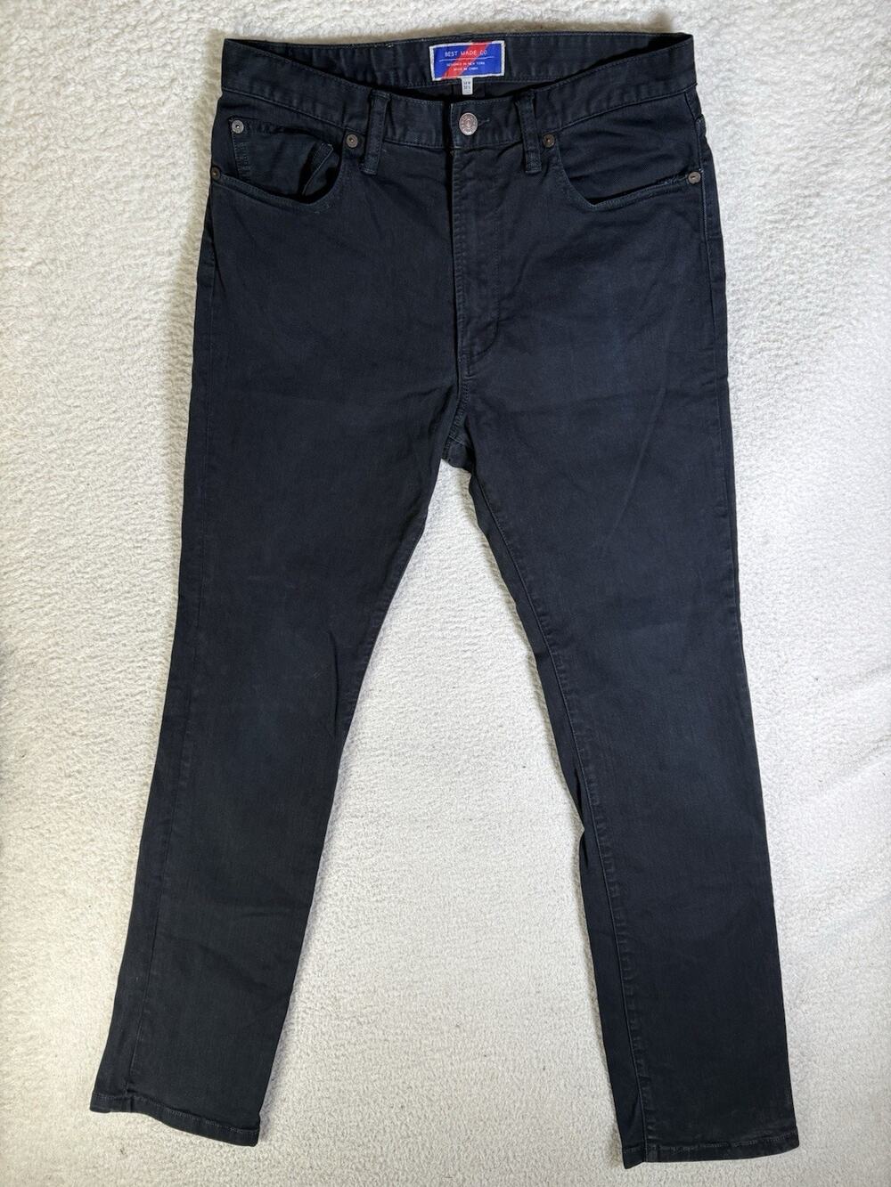 Best Made Jeans Pants Mens 30x32 Black 5 Pocket Slim Straight Grunge Outdoor
